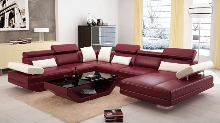 Sofa salonowa Skóra xxl kanapa Podkładka krajobrazowa nowoczesny designerski