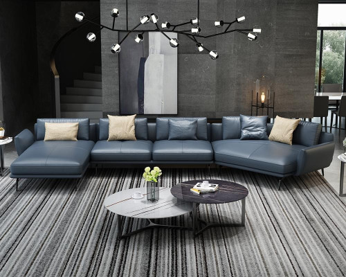 Narożnikowa kanapa L-shape Żywy krajobraz Sofa Couch Podkładka Narożnik Ustawić Skóra Sofy Nowość
