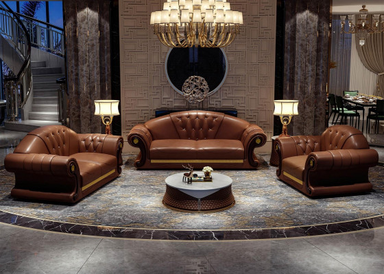Sofa Chesterfield Klasyczna Sofa Ustawić Zestawy Kanapy 3-częściowe Podkładki na Siedzisko