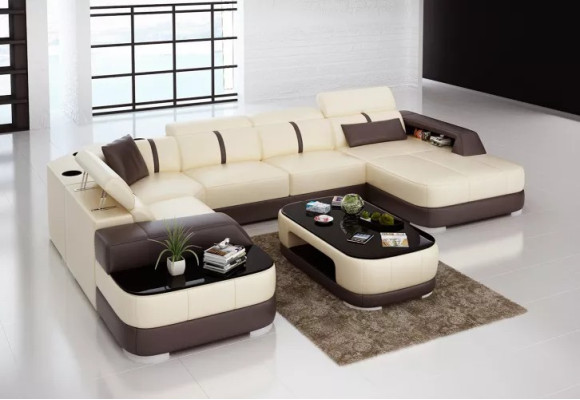 Skóra xxl kanapa sofa salon krajobraz nowoczesne designerskie poduszki narożne