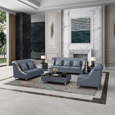 Skórzana Sofa Kanapa Żywy krajobraz Ustawić Design Modern 3 1 miejsce siedzące Sofa Nowość