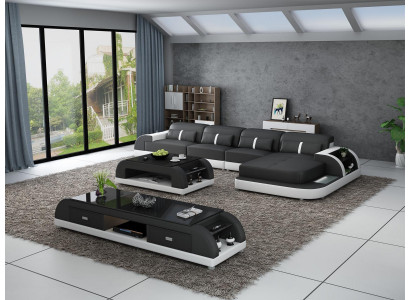 Żywy krajobraz Narożnikowa kanapa Sofa w kształcie litery L Couch Design Couch Skóra Modern Podkładka Nowość