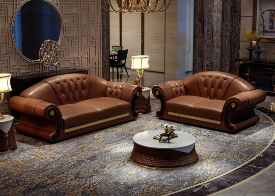 Chesterfield Zestaw sofowy komplet sofa 6-częściowa poduszka na siedzisko Stolik Tabela