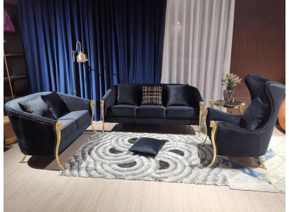 Klasyczny złoty Aksamit luksusowy Żywy krajobraz sofa garntur miejsce siedzące zestaw węży