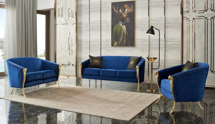 Klasyczny złoty Aksamit luksusowy Żywy krajobraz sofa garntur miejsce siedzące zestaw węży
