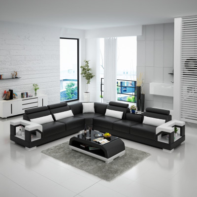 Skórzana sofa sofa kanapa Podkładka Żywy krajobraz Designerska skórzana sofa w kształcie litery L Ustawić