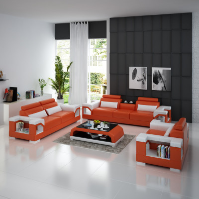 Sofa skórzana Kanapa Zestaw sofowy 321 Ustawić Design Nowoczesna Sofa USB miejsce do siedzenia na sofach