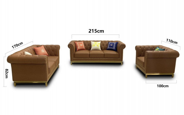 Zestaw Sof Classic Luxury Chesterfield 3+2+1 miejsce do siedzenia Meble tapicerowane Sofy Sofy Nowe