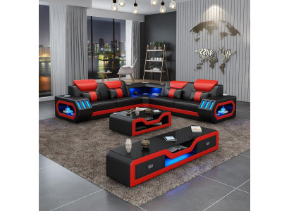 L Shape Designer Żywy krajobraz Podkładka Narożnikowa kanapa Narożnik Ustawić Sofa Couch Narożnik led