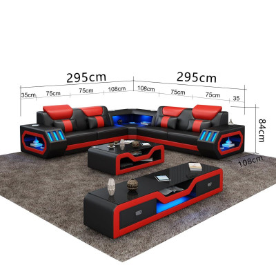 L Shape Designer Żywy krajobraz Podkładka Narożnikowa kanapa Narożnik Ustawić Sofa Couch Narożnik led