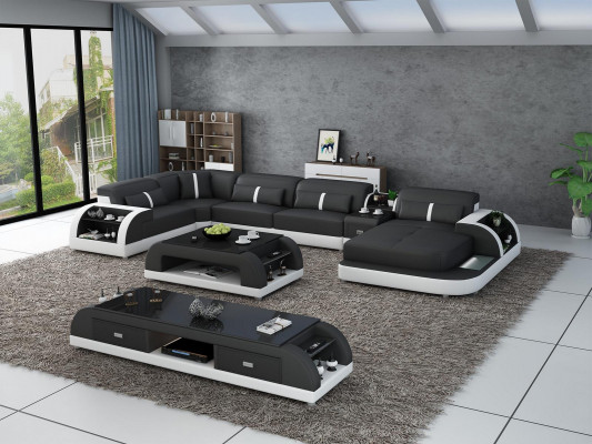 Modern Designer Narożnikowa kanapa U Shape Żywy krajobraz Couch Sofy Podkładka Narożnik Sofa Nowość