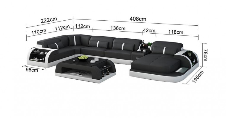 Modern Designer Narożnikowa kanapa U Shape Żywy krajobraz Couch Sofy Podkładka Narożnik Sofa Nowość