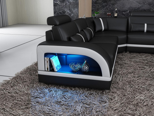 Zestaw narożny skórzana sofa projekt Narożnikowa kanapa luksus Żywy krajobraz led sofa kanapa Podkładka