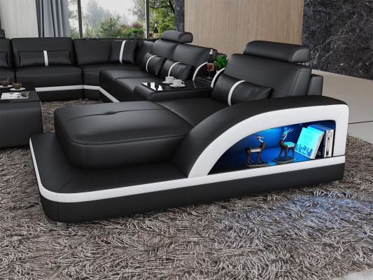 Zestaw narożny skórzana sofa projekt Narożnikowa kanapa luksus Żywy krajobraz led sofa kanapa Podkładka