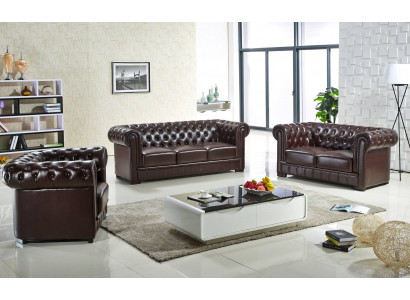 Zestaw sofowy 321 miejsce do siedzenia Zestaw Sofa Podkładka Kanapa Skóra Relaks Zestaw do salonu