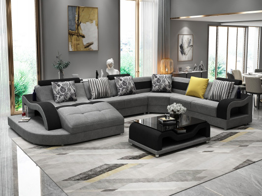 Narożnikowa kanapa Sofa U Shape Couch Podkładka Projektant Włókienniczy Duża Sofa Materiałowa Żywy krajobraz
