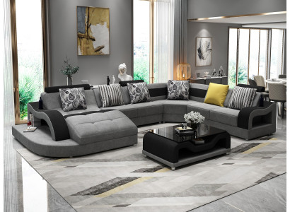 Narożnikowa kanapa Sofa U Shape Couch Podkładka Projektant Włókienniczy Duża Sofa Materiałowa Żywy krajobraz