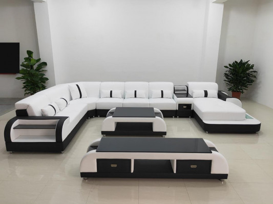 Żywe krajobrazy Narożnikowa kanapa Kanapa Ustawić Skóra Podkładka Siedziba Narożnik Sofa USB Dźwięk