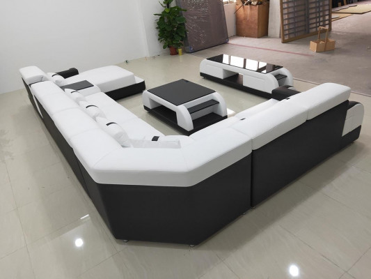 Żywe krajobrazy Narożnikowa kanapa Kanapa Ustawić Skóra Podkładka Siedziba Narożnik Sofa USB Dźwięk