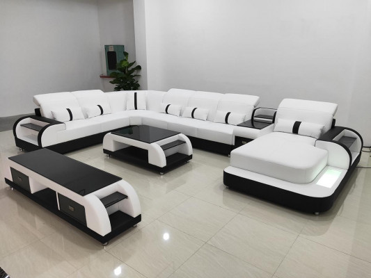 Żywy krajobraz Couch Podkładka Sofa Ustaw 3-częściowa. Zestaw stolik kawowy kredens Skóra