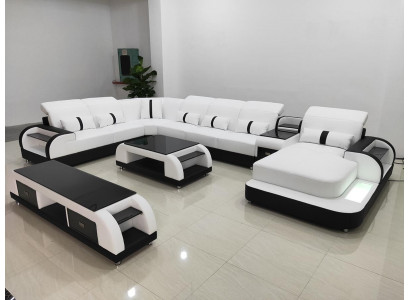 Żywy krajobraz Couch Podkładka Sofa Ustaw 3-częściowa. Zestaw stolik kawowy kredens Skóra