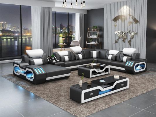 Żywy krajobraz U Form Narożnikowa kanapa stolik kawowy Kredens Design Żywy krajobraz Big New