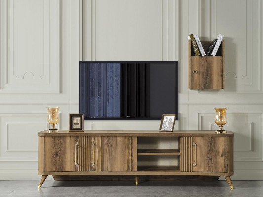 Komody rtv Telewizja Tabela Ściana Kredens + półka ścienna Drewno nowoczesny design nowy