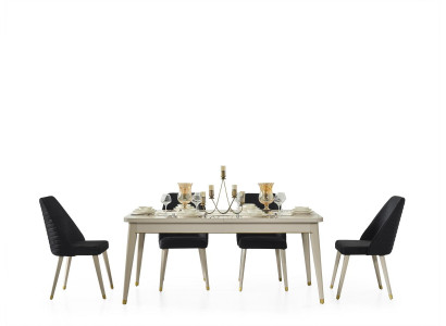Stół obiadowy Tabela jadalnia Salon stoły Drewno Design Biały Stół konferencyjny Nowość
