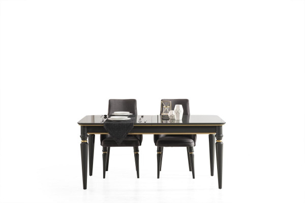 Black Luxury Stół obiadowy Italian Design Meble Meble stoły Tabela Nowość