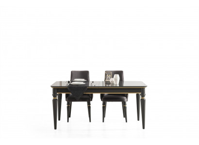Black Luxury Stół obiadowy Italian Design Meble Meble stoły Tabela Nowość