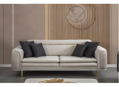 Sofa Kanapa Trzyosobowa Pokój Dzienny Materiał Sofy Kanapy Meble Meble Beżowy