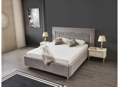 Łóżko łóżko tapicerowane Luxury Sypialnia Design łóżko włókiennicze Rama łóżka Drewno Nowość
