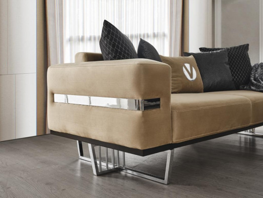 Luksusowa kanapa ze stalowymi nóżkami Siedziba Podkładka Designerskie kanapy Meble 230cm