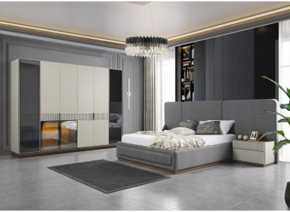 Sypialnia Meble łóżka 2x Szafki nocne Szafa Szafa Design 4szt