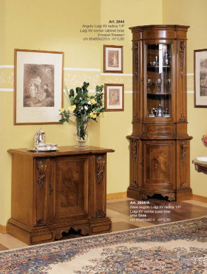 Witryna narożna Szafka narożna Gablota Szafa Drewno Szafki Włoskie Meble Szkło Nowe