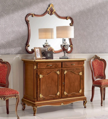 Kredens Kredens Lustro Kredens Szuflady Drewno Art Deco Luksusowy zestaw 2szt