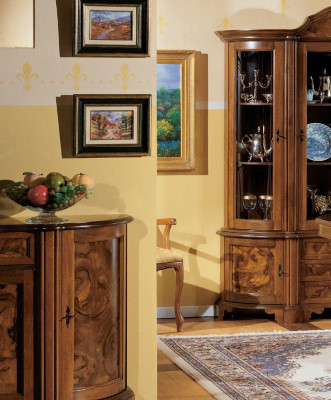 Szafka szklana Gablota Drewno prezentuje Szkło Szafa Szafki z półkami Włochy