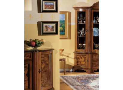 Szafka szklana Gablota Drewno prezentuje Szkło Szafa Szafki z półkami Włochy