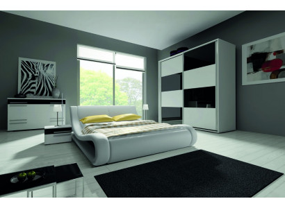 Design Sypialnia Kompletna Obcios Szafa Łóżko Kredens Stolik nocny Modern