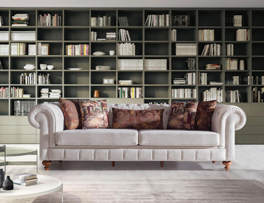 Sofy Materiał Sofa Nowoczesna3 Siedziba Kanapy Trzyosobowe Design Couch Podkładka Beżowa