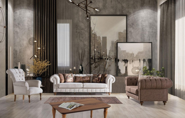 Sofy Materiał Sofa Nowoczesna3 Siedziba Kanapy Trzyosobowe Design Couch Podkładka Beżowa