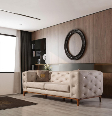 Sofa Chesterfield Design Podkładka Couchen Nowoczesny Zestaw sofowy 3+3+1 Set