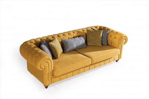 Sofa Kanapa Podkładka Sofy Design Meble 3 miejsce siedzące Trzyosobowy Chesterfield