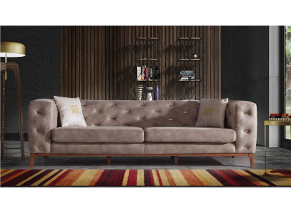 Sofa Kanapa 3 Siedziba Podkładka Sofy do Salonu Designerskie Meble Taupe Luxury