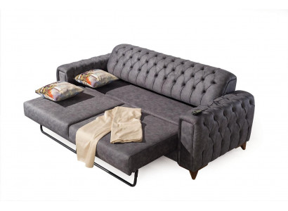 Sofa Trzyosobowa 3 miejsce do siedzenia Sofy Fotel Material Couch Meble Włókienniczy Kolor Szary