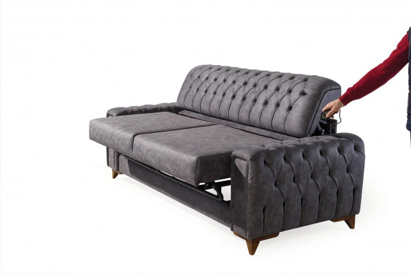 Sofa Trzyosobowa 3 miejsce do siedzenia Sofy Fotel Material Couch Meble Włókienniczy Kolor Szary