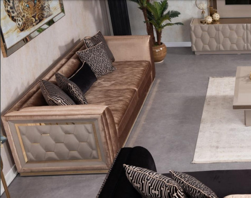 Sofa 3 miejsce do siedzenia Kanapa Drewno Meble Meble do Salonu Sofy Kanapa W Stylu Włoskim
