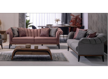 Zestaw sofowy Couch Podkładka Modern 3+3 miejsce do siedzenia Set Design Sofy Podkładka Włókienniczy Nowość