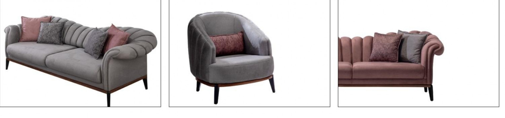 Zestaw sofowy Couch Podkładka Modern 3+3 miejsce do siedzenia Set Design Sofy Podkładka Włókienniczy Nowość