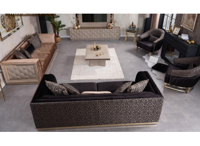 Zestaw sofowy 3+3+1+1 miejsce do siedzenia Podkładka Sofa Żywy krajobraz Sofas Couch